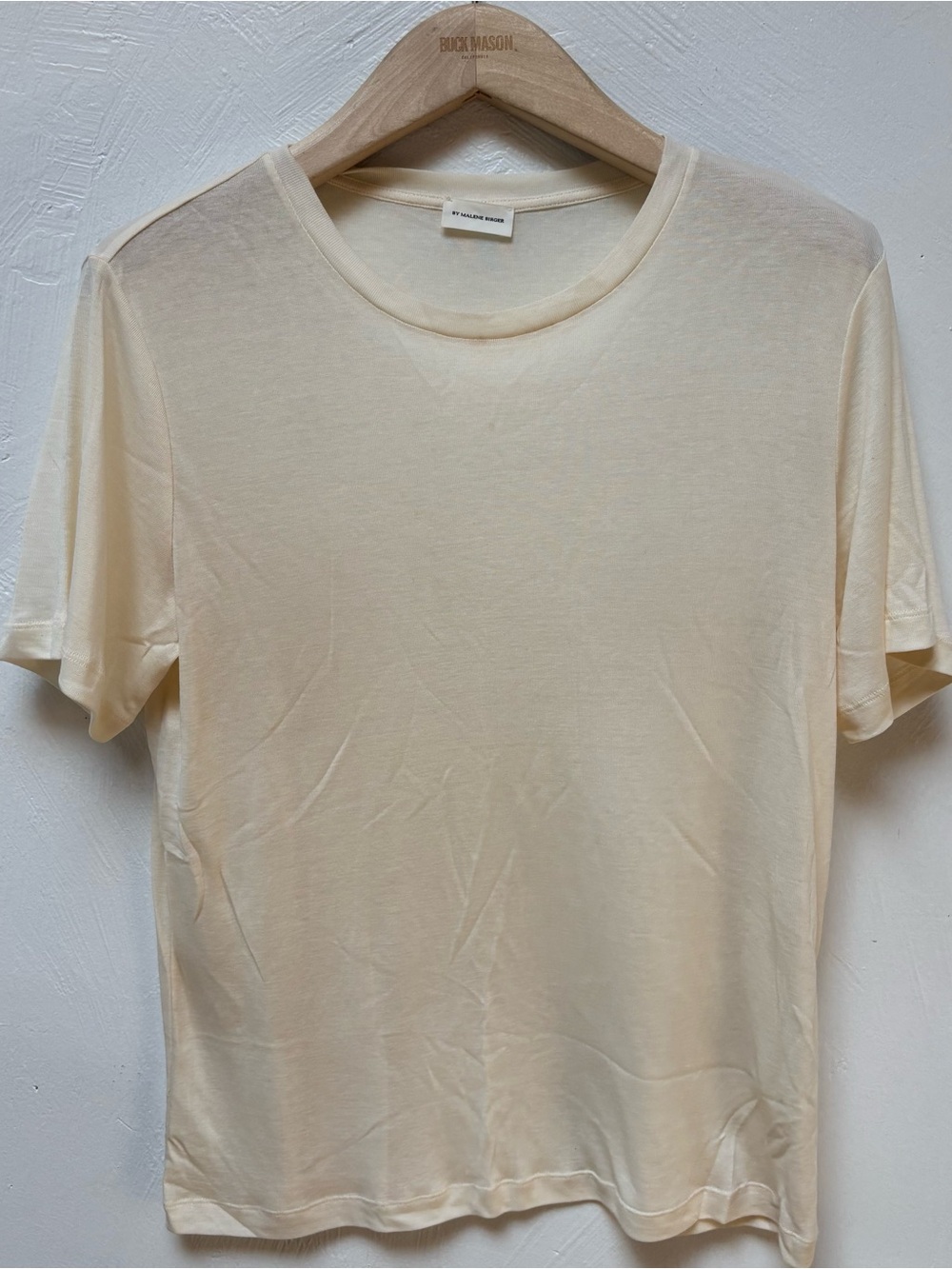 By Malene Birger Cream Short Sleeve Crew Neck Tee